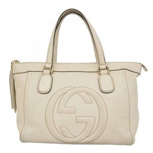 Gucci Soho Handbag 282307 Leather Beige Champagne Women's